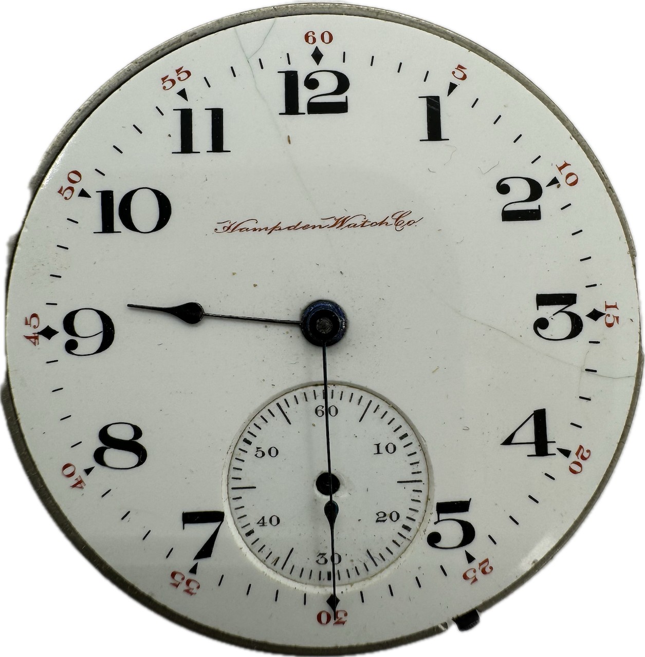 Antique 12S Hampden Mechanical Open Face Pocket Watch Movement Dueber Grand