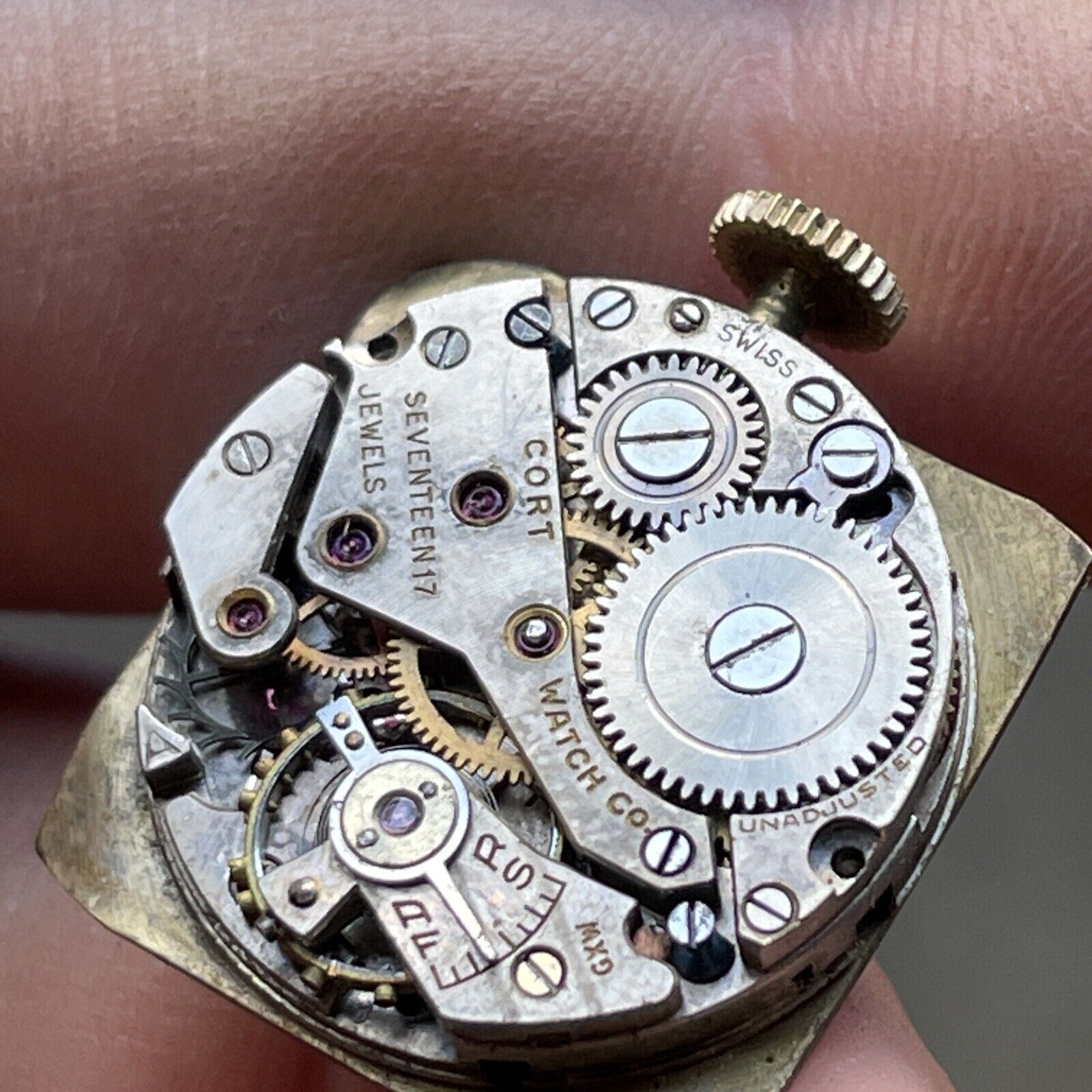 Vintage Cort Watch Co. Swiss Seventeen Jewel Face And Movement