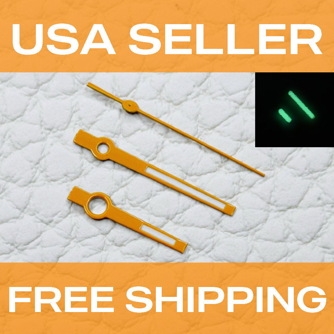 1 Set ORANGE Color Green Luminous Watch Hands Mod For NH35 NH36