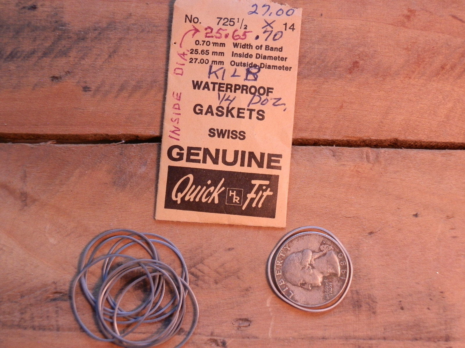 1 PIECES … 725 1/2…FLAT GASKET FOR WATERPROOF WATCH CASES