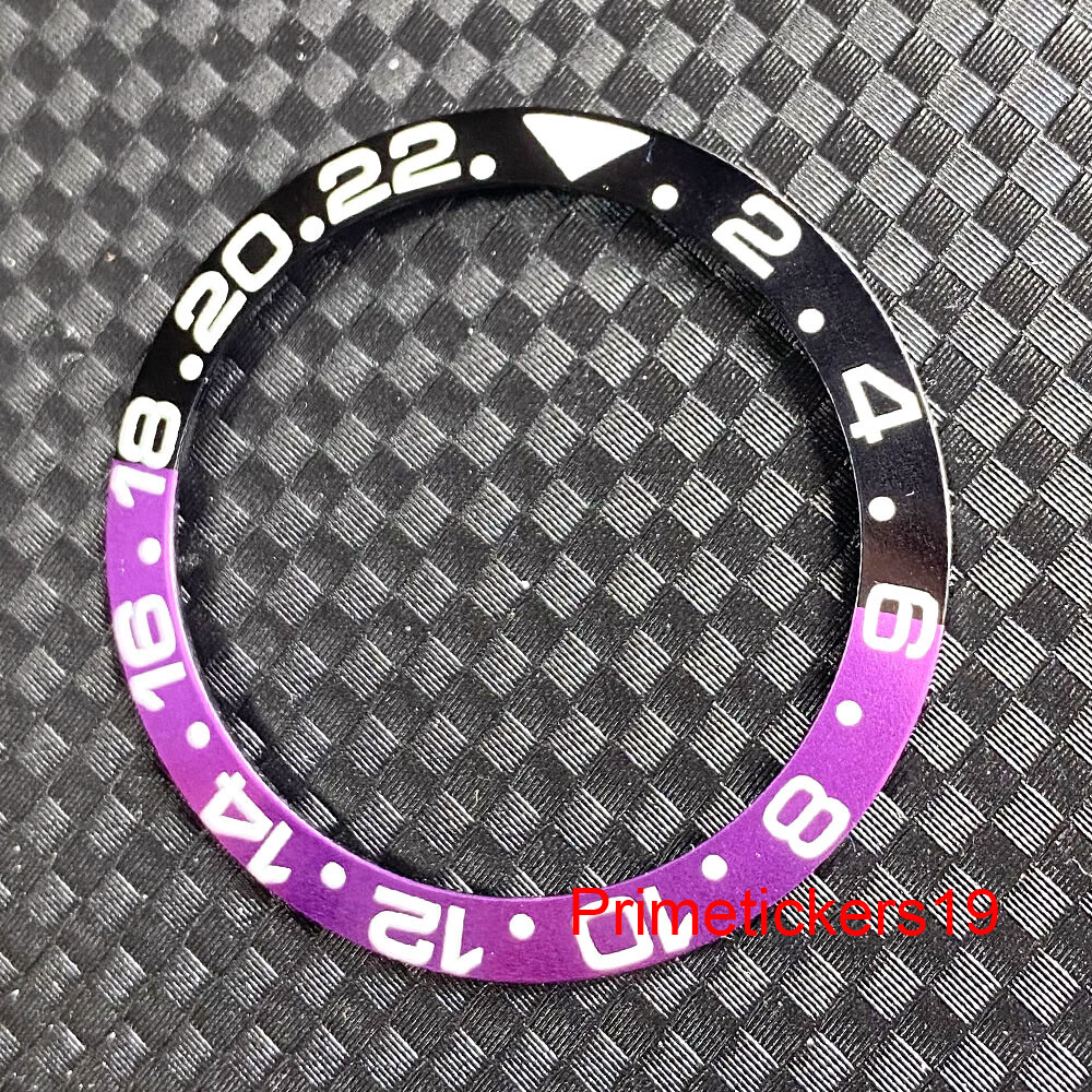 38mm*30.6mm Black Purple Aluminum Watch Bezel Insert Ring Fit for 40mm SUB Case