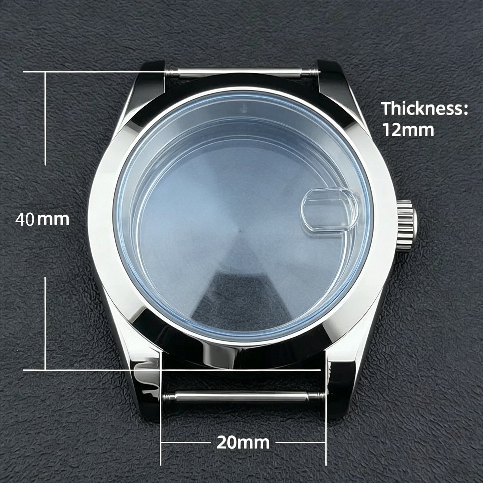 36MM 40MM Solid Stainless Steel Watch Case Sapphire Crystal Fits NH34 NH35 NH36