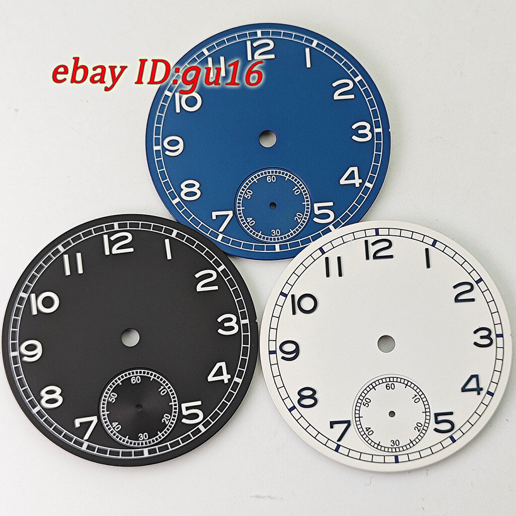 37mm watch dial black/drak blue/white watch Dial fit ETA6498 movement st3621