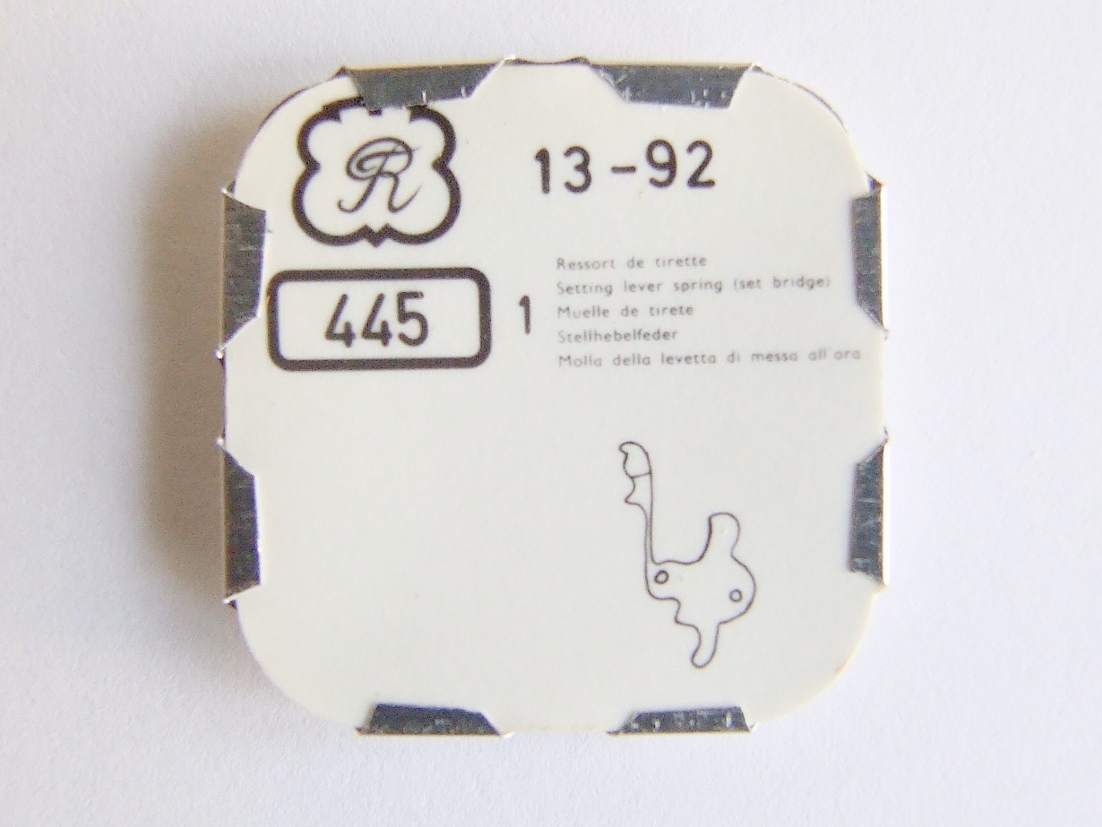 Valjoux 92 part 445 setting lever spring, factory sealed part