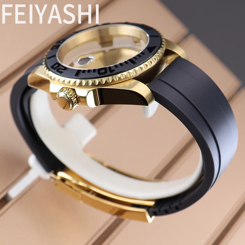 For Nh35 2824 Movement 40mm Watch Case Strap Yacht Ceramic Bezel Sapphire Glass