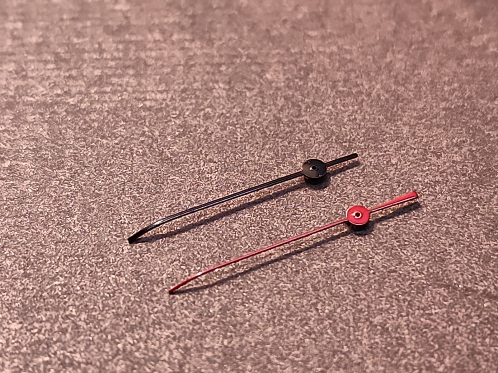 2 Genuine Factory NOS Accutron 218-219 Painted 1.35mm High Post Second Hands