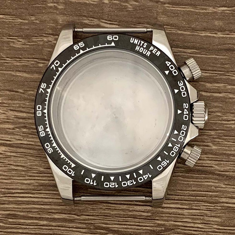 39MM Stainless Sapphire Glass Watch Case for VK63 Quartz Movement 29.5mm Dial