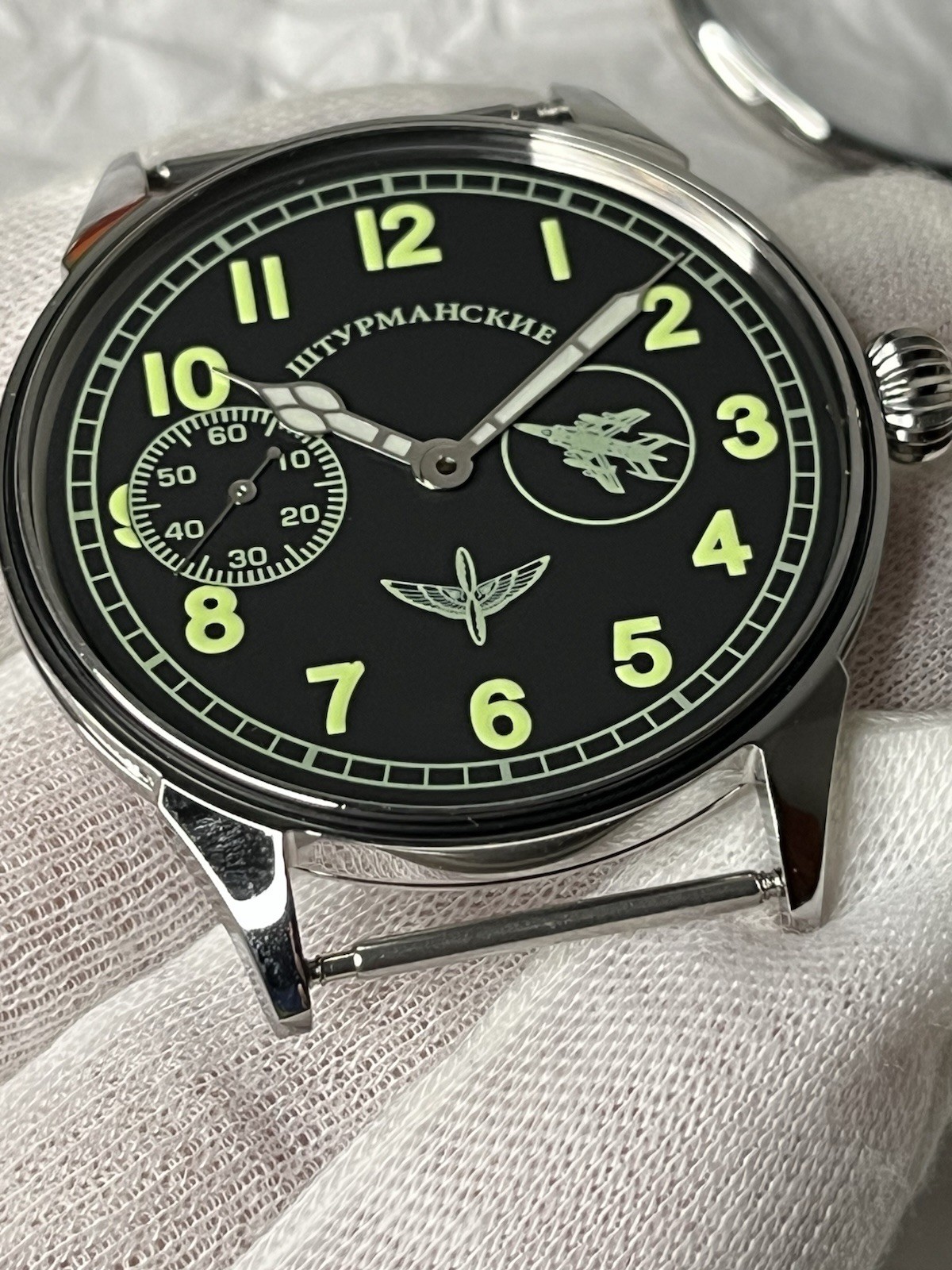 Molnija Marriage Watch Parts Set–Pilot Dial Case Hands – No Movement-Aftermarket