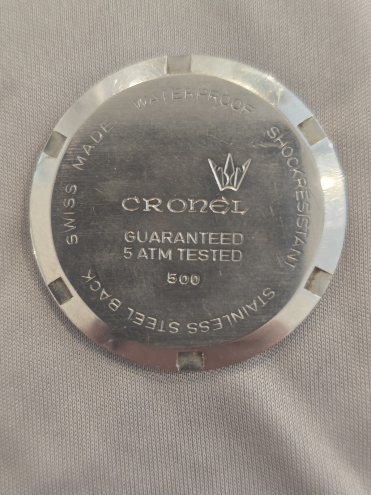 Cronel Stainless Steel Wristwatch Case Silver Tone, Empty Replacement Case 500