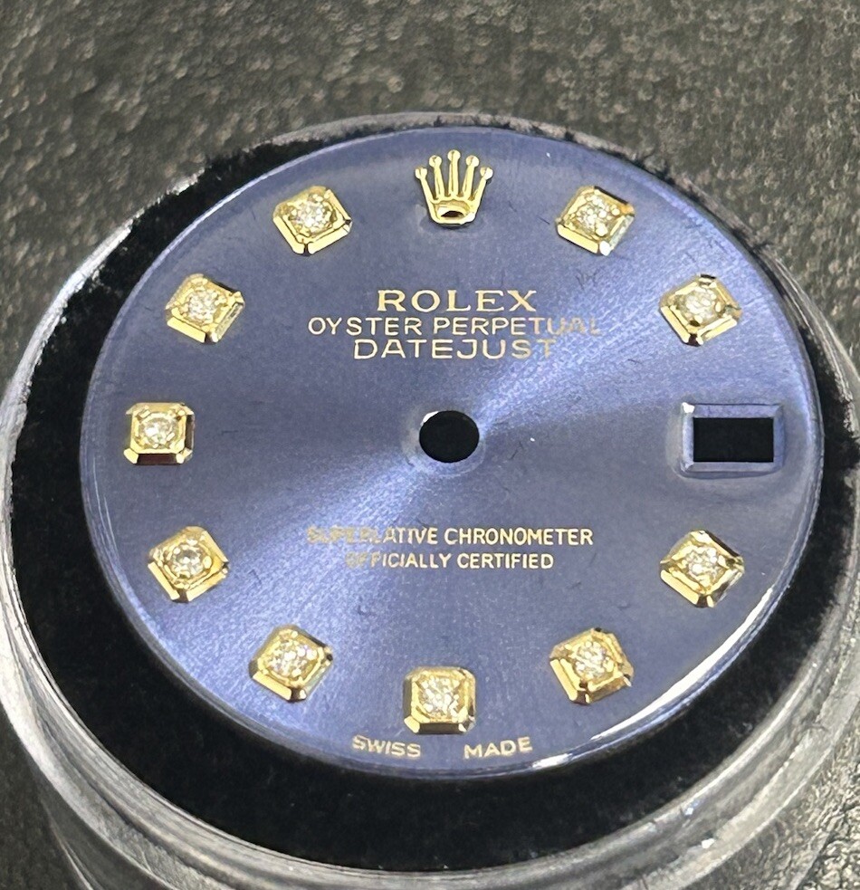 Rolex Ladies MidSize Datejust Custom Blue Diamond Dial For 68273 68278 178273