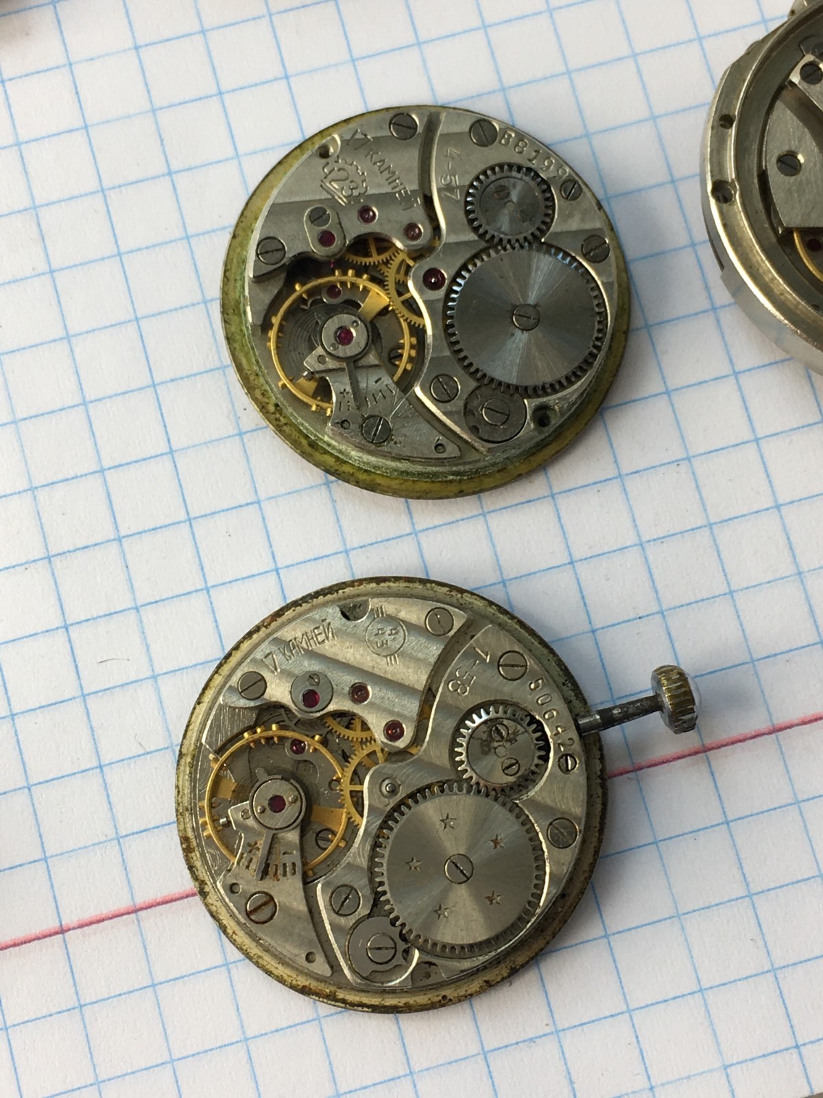 MOVEMENTS (13pcs) FOR MENS WRIST WATCH Slava Vostok Raketa USSR for parts