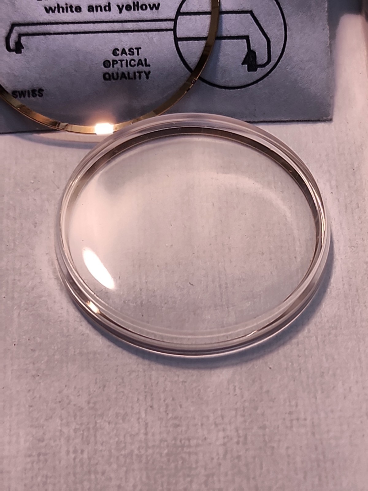 Vintage NOS GS Angle-Tite AT32.2 32.2mm WW Flat Top Crystal-W/2 Armor Rings
