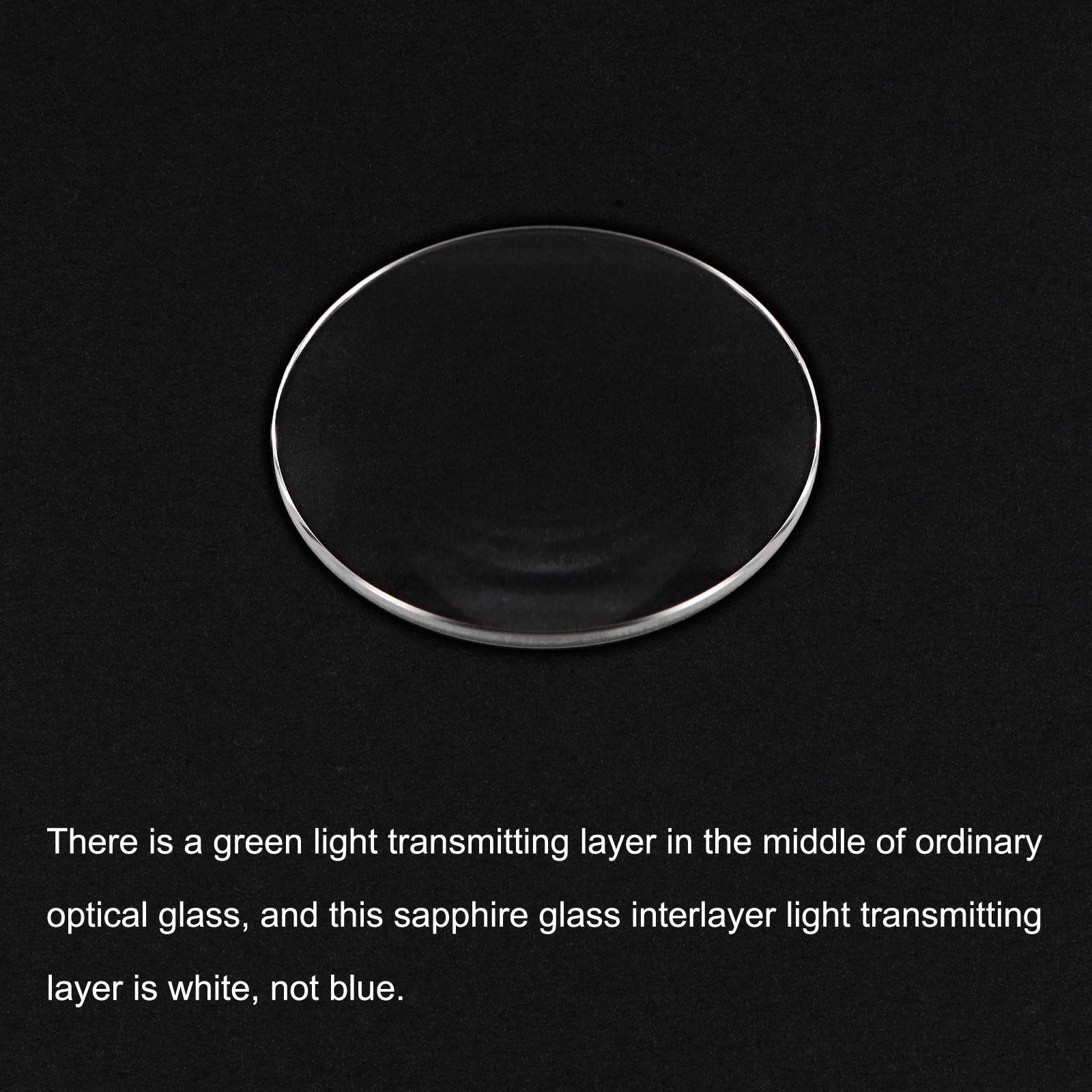 Glass Watch Single Lens Round 34.5mm Dia 1.3mm Edge Thickness, Transparent