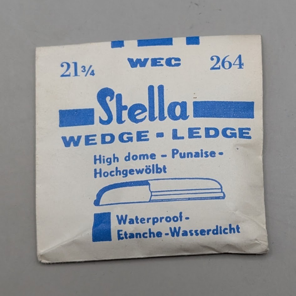 NOS Stella WEC 26.4mm Wedge Ledge High Dome Watch Crystal Size 21 3/4