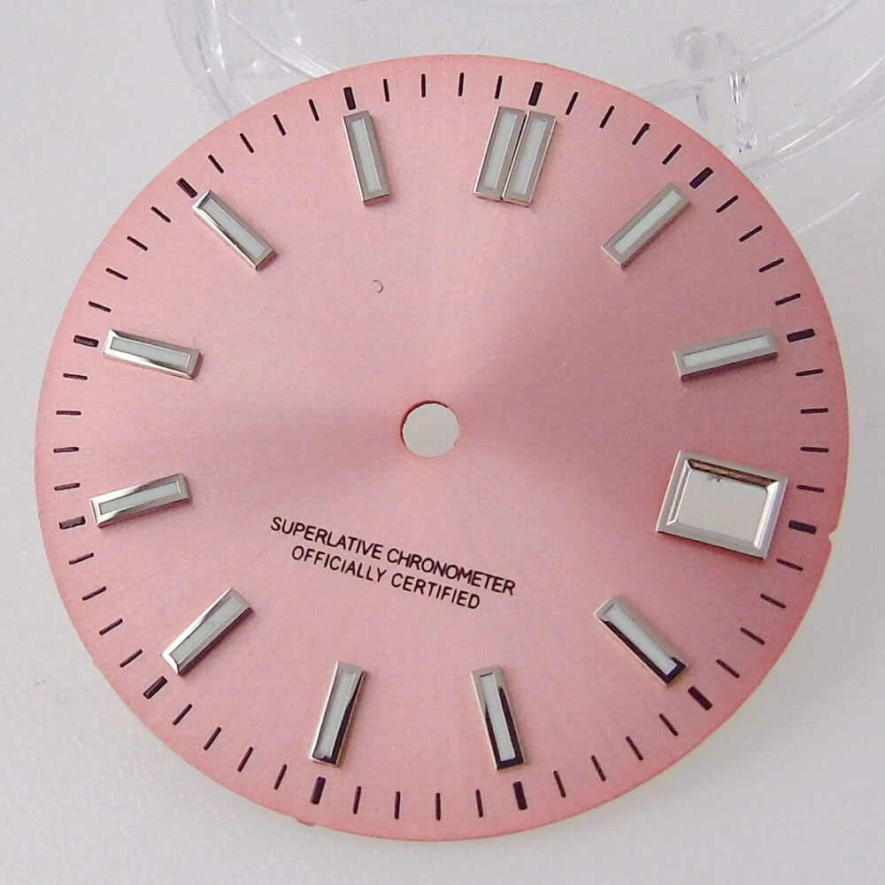 luminous 29mm Black no logo watch dial for NH35A MIYOTA2824 PT5000 Movement