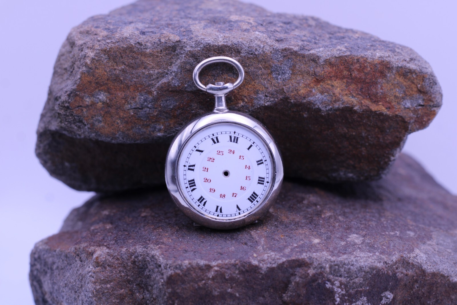 ARGENTAN LADIES SWISS POCKET WATCH CASE & DIAL 30mm DIAMETER NOS (EP)
