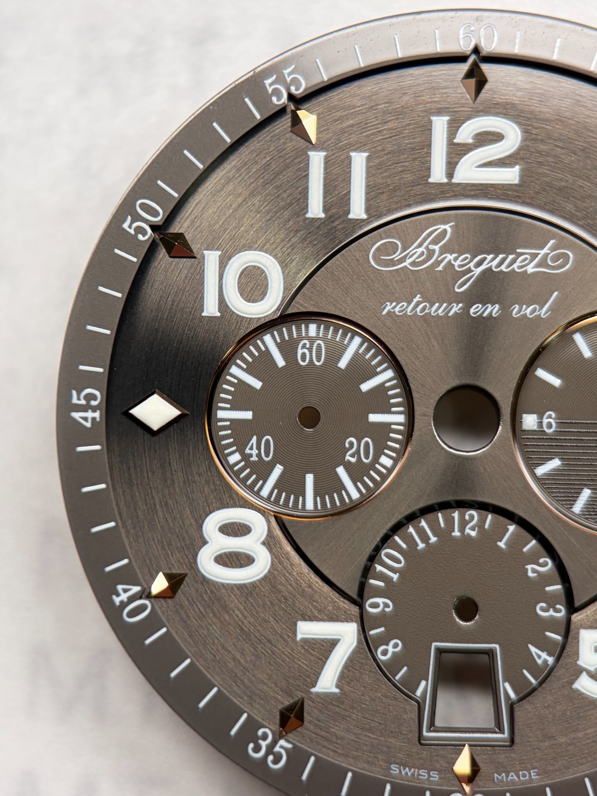 Brown Chronograph Dial for Breguet Type XX 3810BR Used Replacement Parts