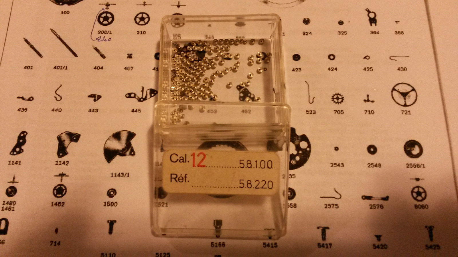 Buren Heuer Breitling Hamilton Cal 12 part 58100 58220 set of 2 screws