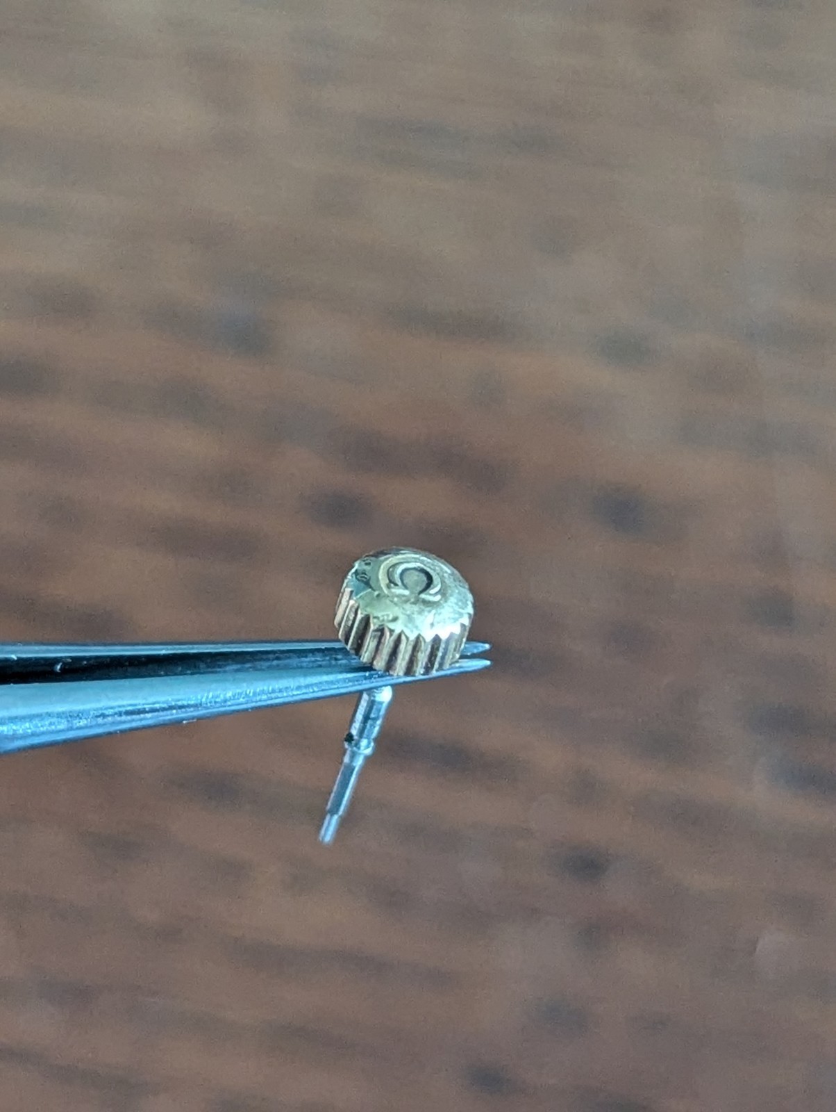 Omega Watch Crown + stem, Used, 4.8mm X 2.9mm, Tap 10, Watchmaker #S809