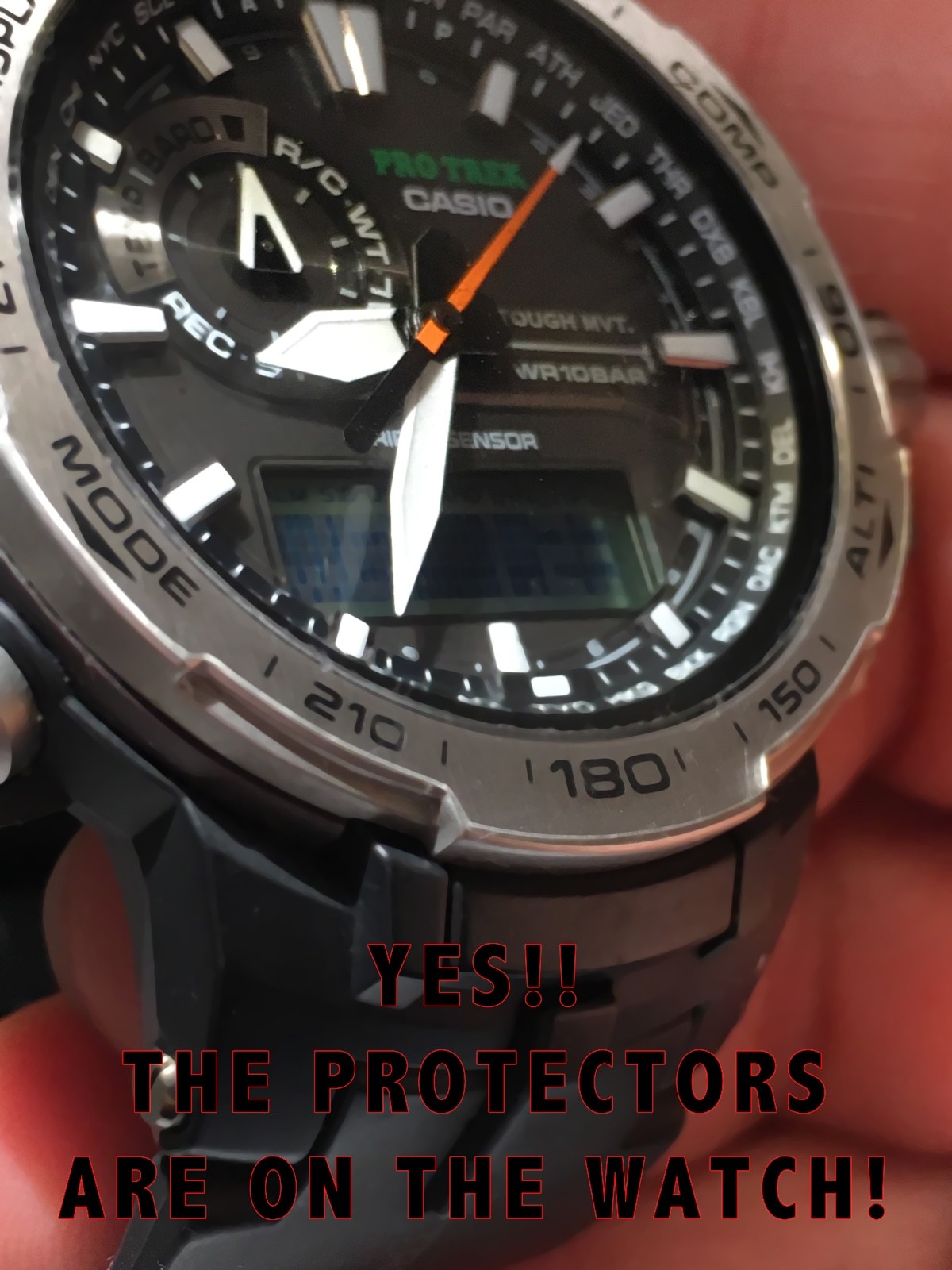 For Casio Pro Trek PRW6000 – Protectors anti-scratch Custom Bezel & Crystal X2