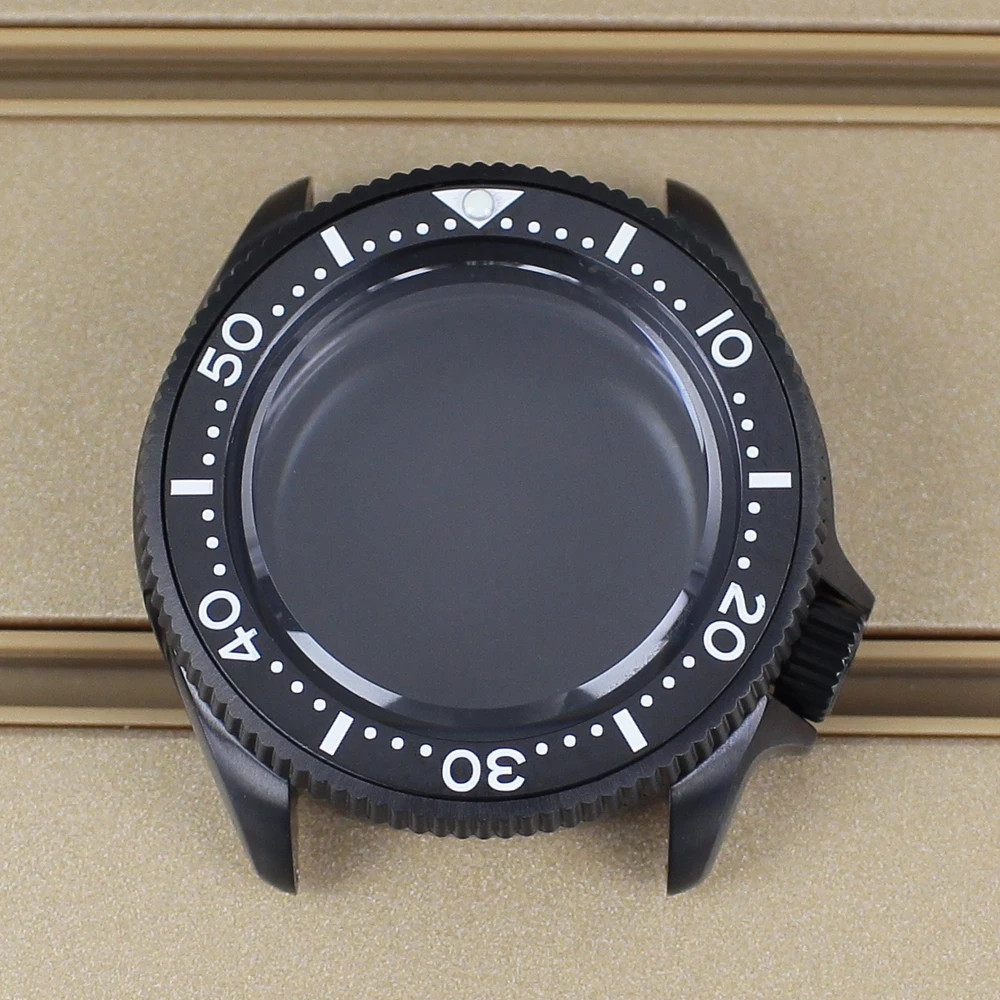 38mm PVD Black Watch Case SKX013 Mod Sapphire Glass 3.8 crown For NH35 Movement