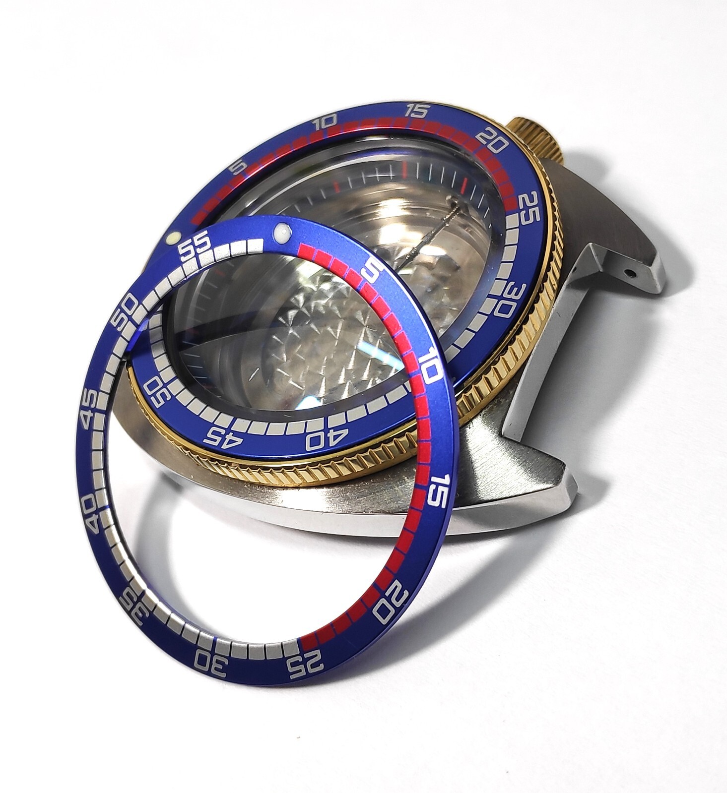 BLUE RALLY REGATTA FLAT BEZEL INSERT 38mm For Seiko SKX SRPD Divers Watch Mod