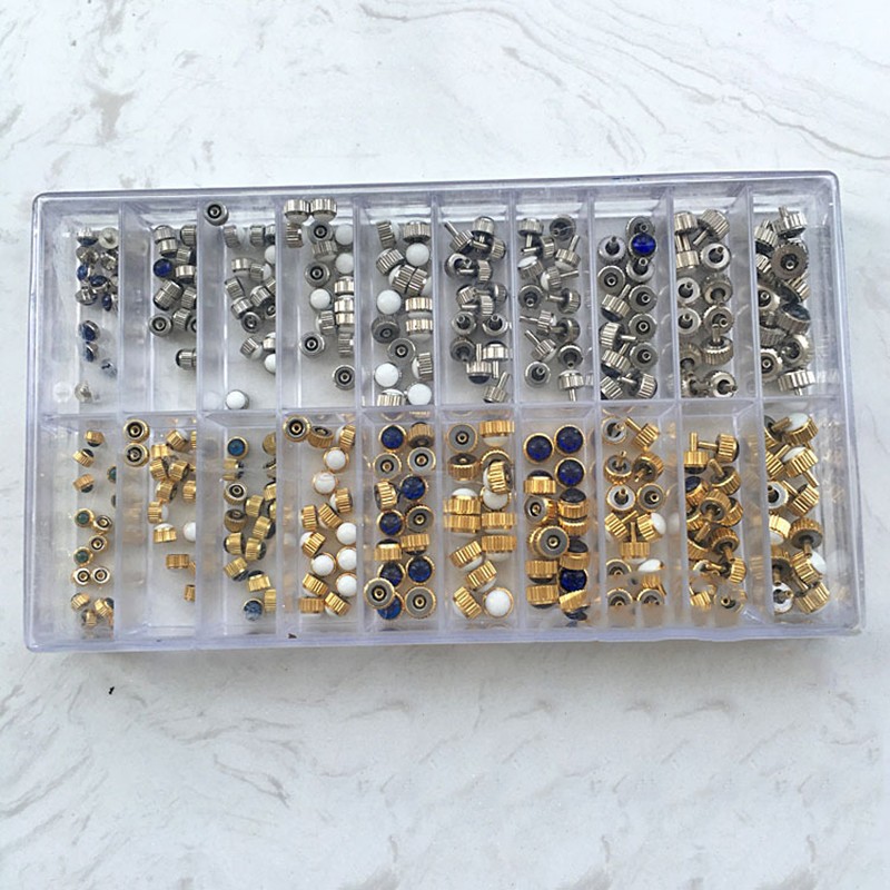 360Pack Copper Quartz Mechanical Watch Crown Assortment Watchmaker Repair Kit G