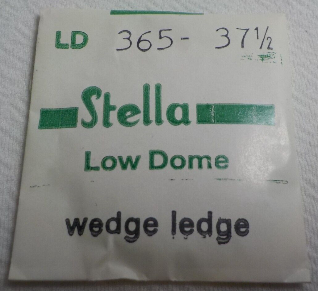 STELLA ROUND WATCH CRYSTAL LOW DOME WEDGE LEDGE REPLACEMENT 365 37 1/2 LD #216