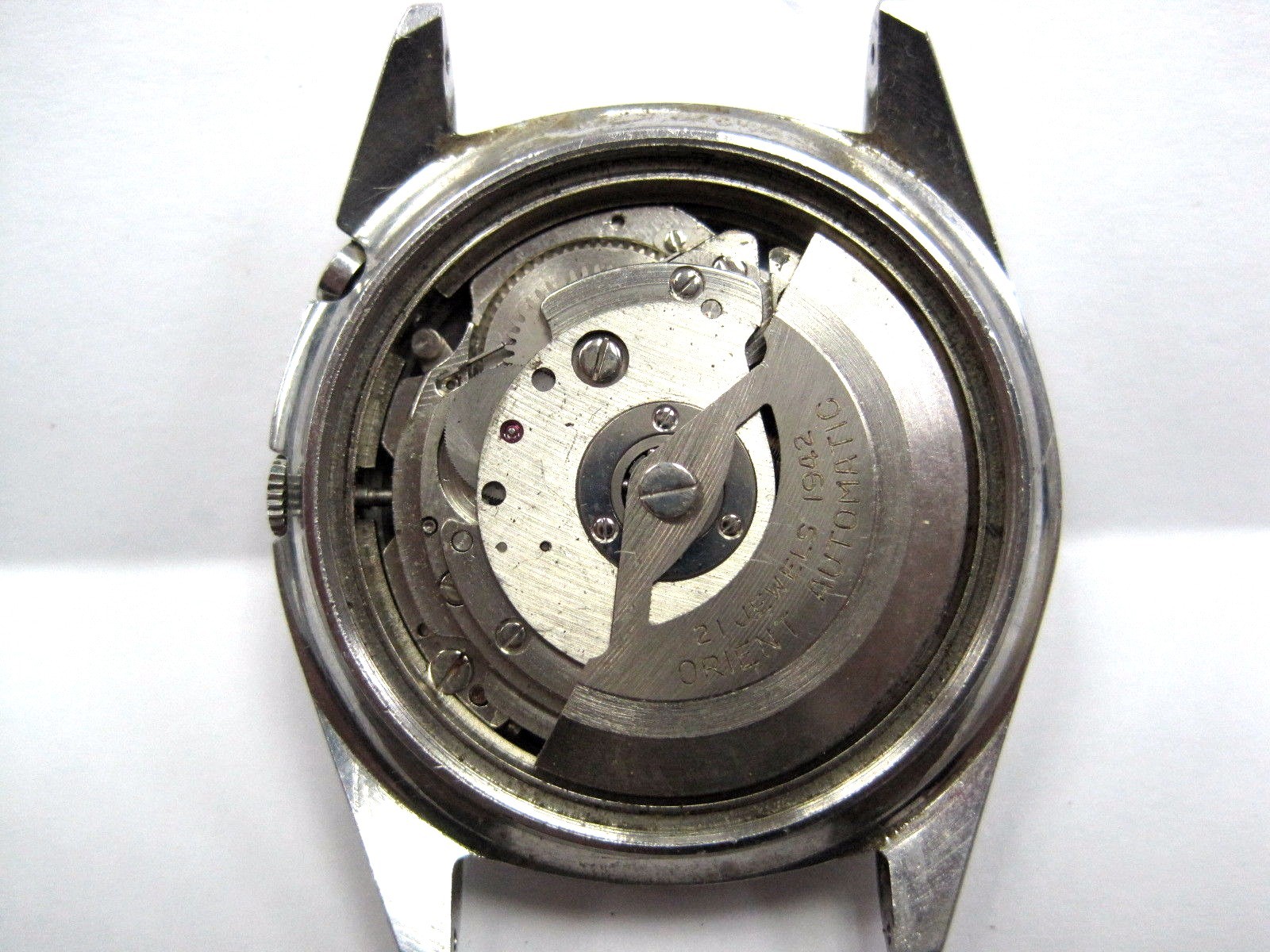 Vintage Gents Orient Auto/Day/Date Stainless Steel Watch. 21 jewels. #9011
