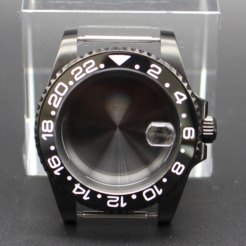 40mm black Watch Cases PVD electroplating For Seiko Nh35 Nh36 Eta 2824 Movement