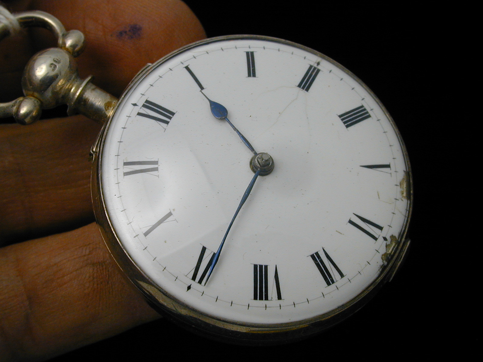 VINTAGE 1800S 1820S VERGE FUSEE ROBERTS LONDON SILVER POCKET WATCH