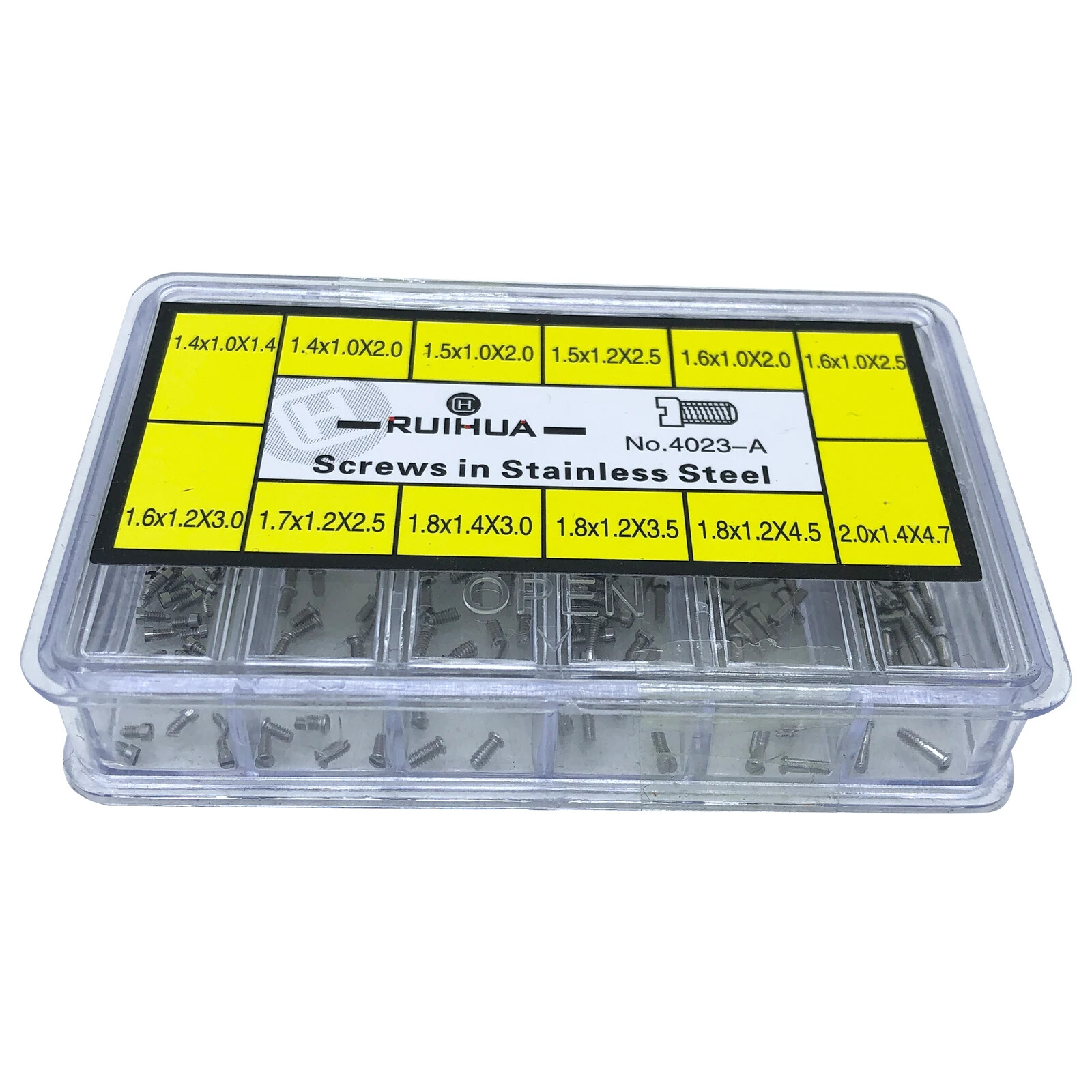 Steel Flat Watch Back Case Screws 12 Different Size One Slotted Head Bottom Case