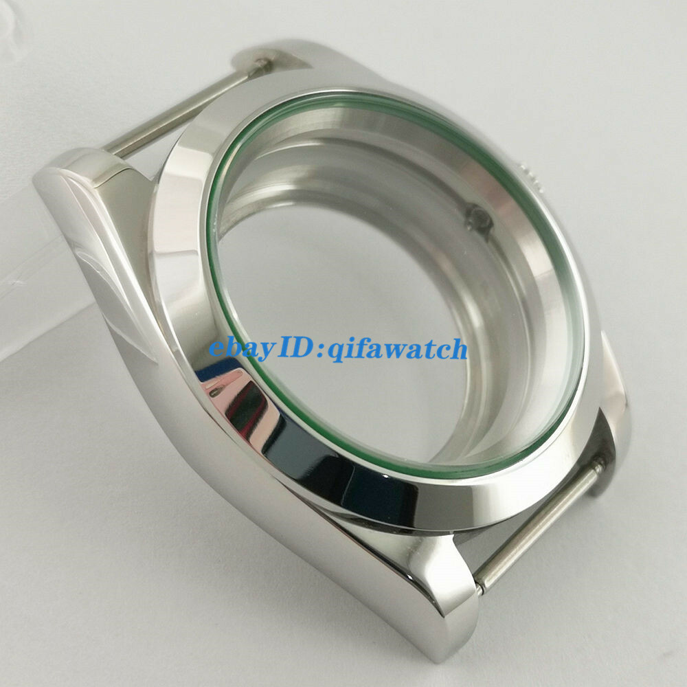 36mm sapphire glass silver steel case polished bezel fits NH35 NH36 movement