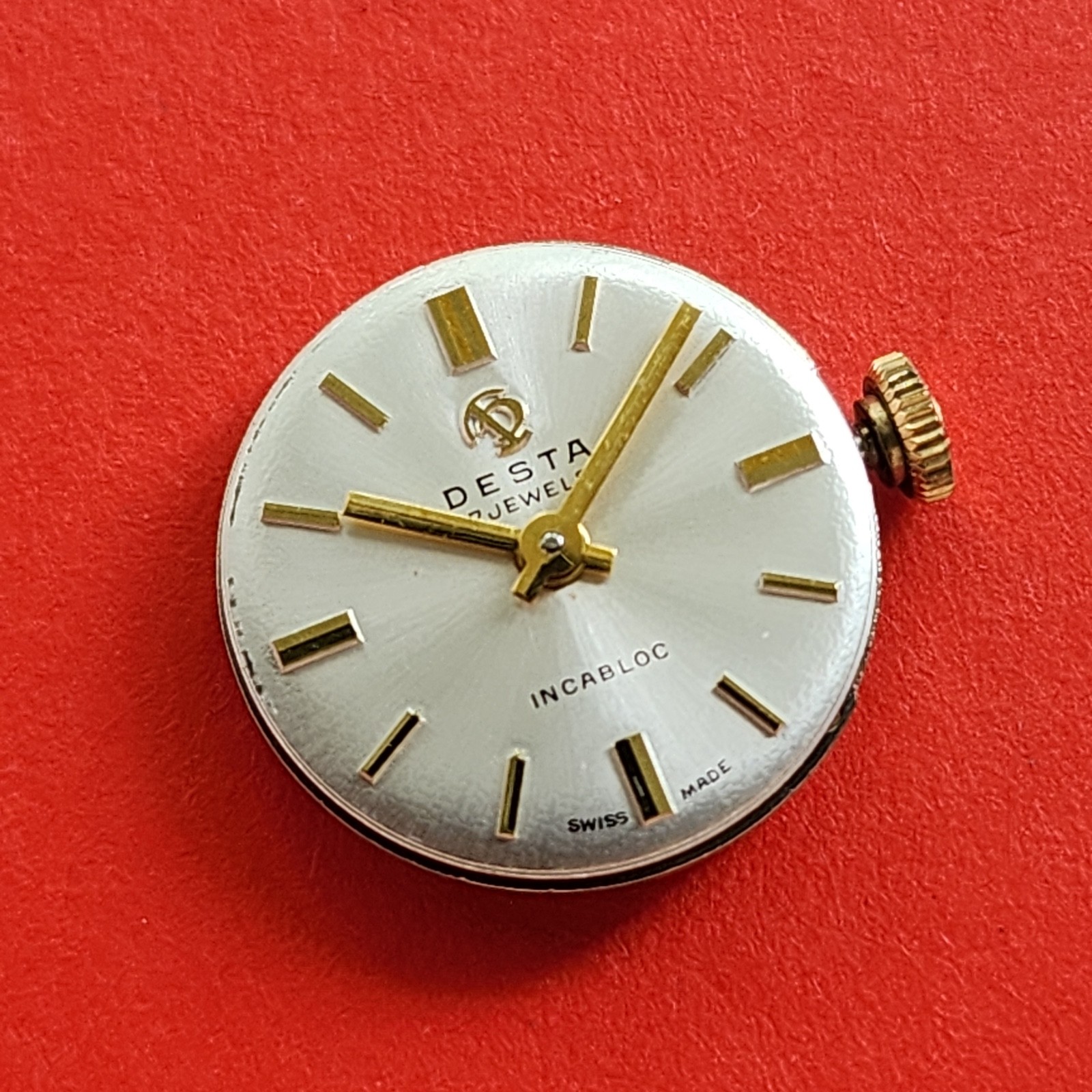 Felsa 4122 Watch Movement Cal F4122 Manual Balance Wheel Crown Stem Delta