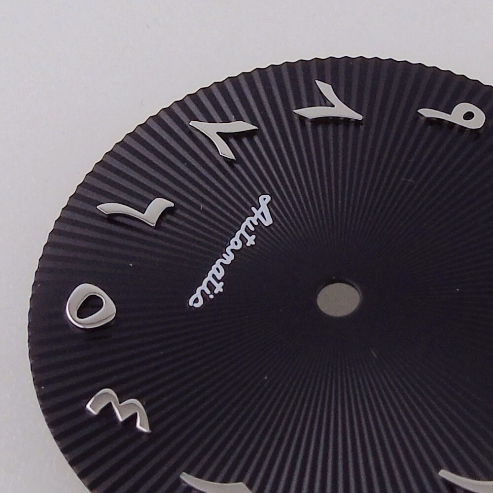 29mm Black Blue Green Watch Dial Arabic Numerals Steel Marks fit NH35 NH36 NH38