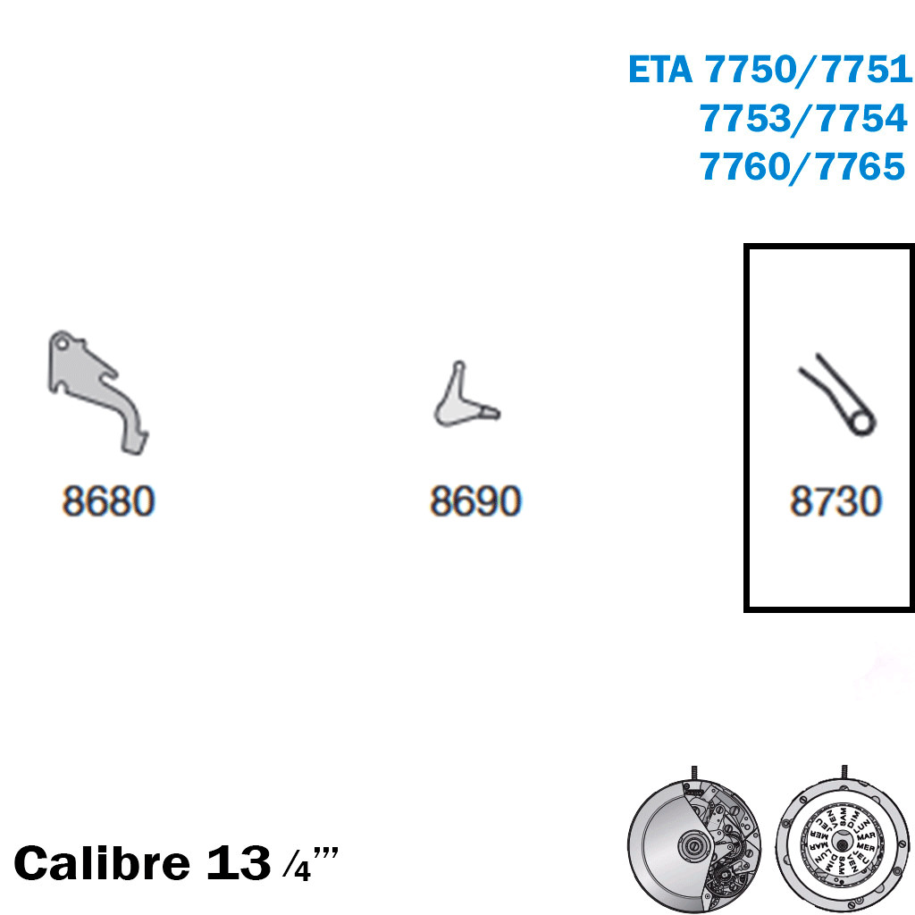 ETA 7750 ORIGINAL Hour Hammer Spring , FOR Movement PART NO 8730.