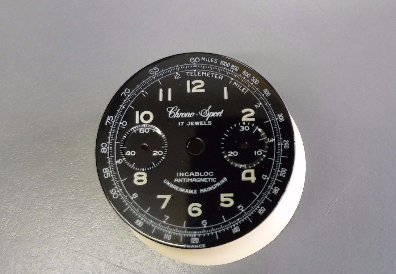VINTAGE CHRONO SPORT CHRONOGRAPH V188 NEW DIAL FROM OLD STOCK, FRANCE MADE
