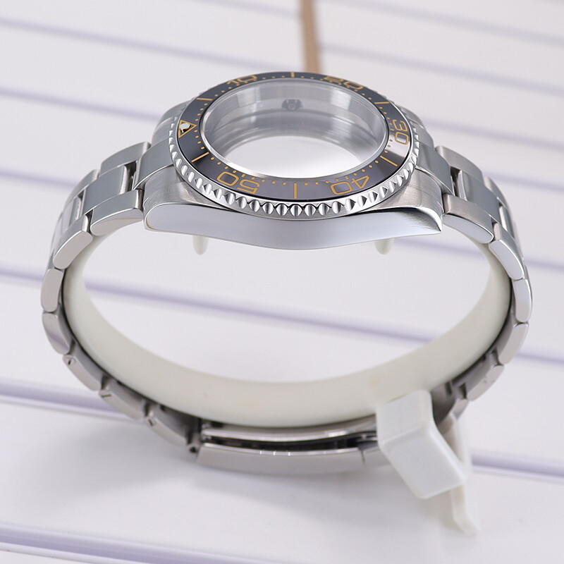 40mm Wire Drawing Watch Case Strap Sapphire Glass For Nh35 36 2824 8215 PT5000