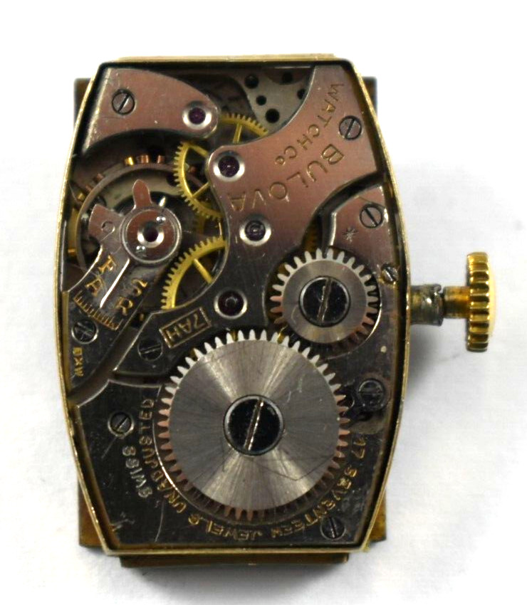 Vintage Bulova Manual Wind 17J 7AH Wrist Watch Movement lot.rd
