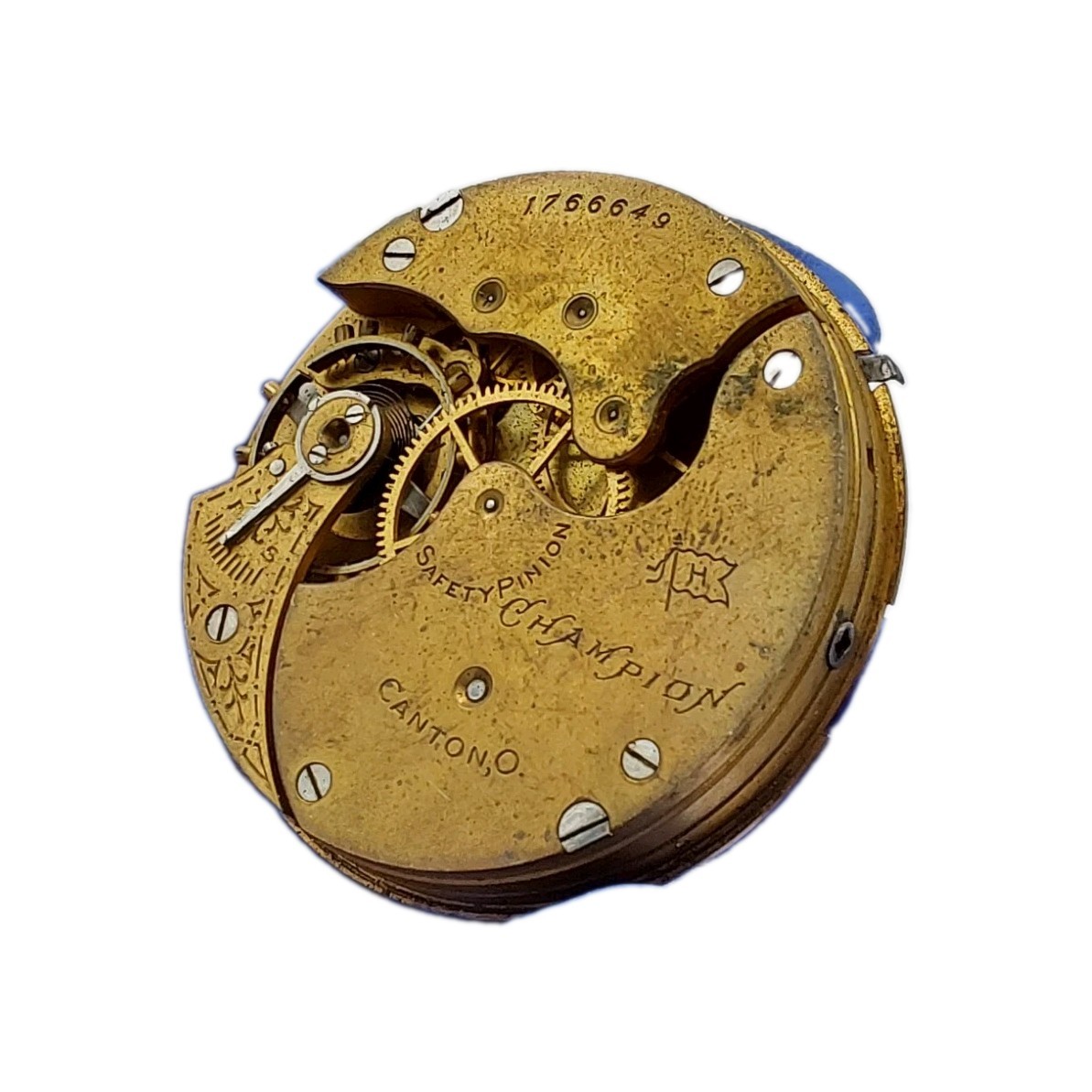 Hampden Champion 16s Movement Sunk Dial Enamel Pocket Watch Parts M2069