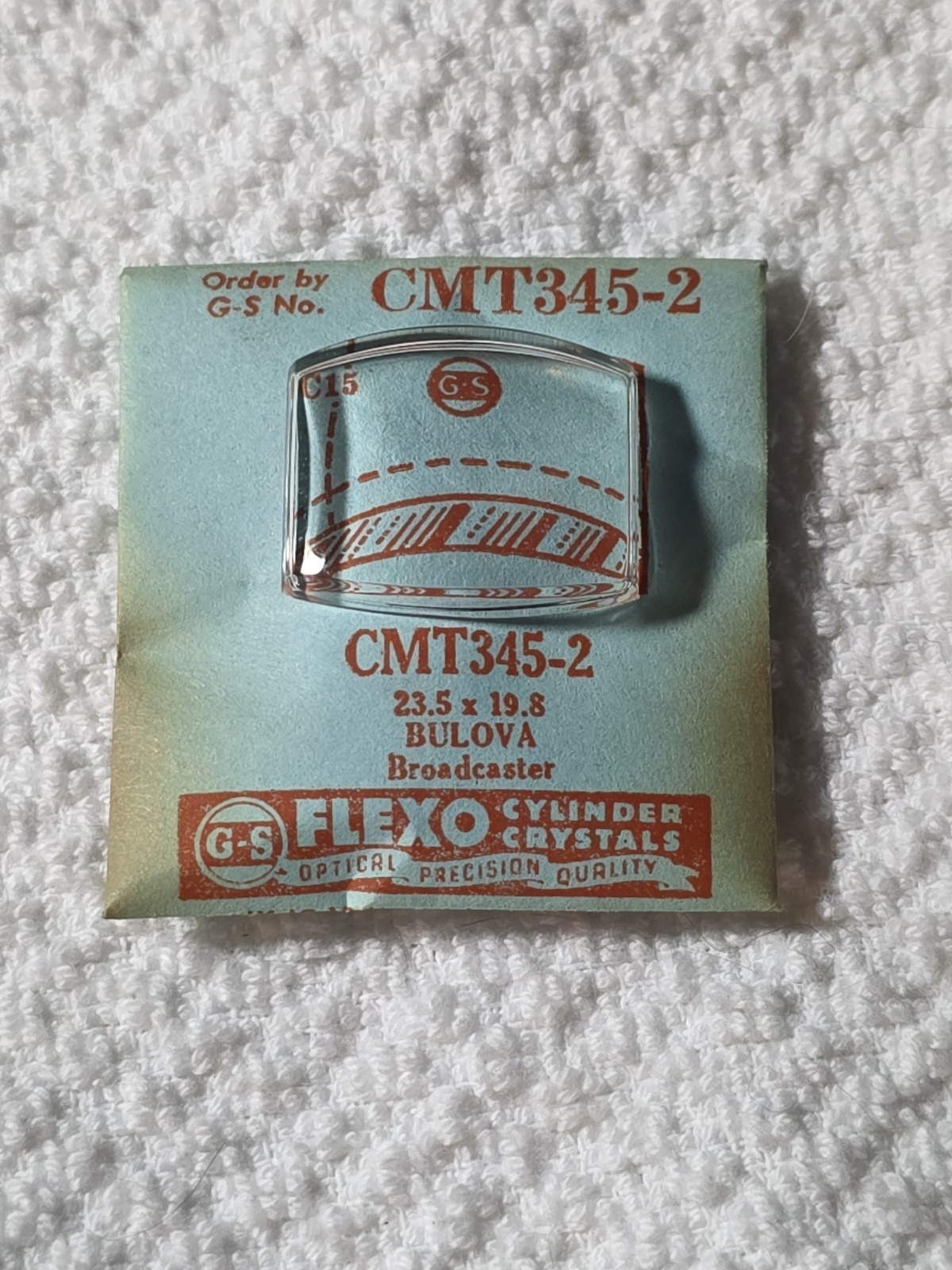 G-S Watch Crystal CMT345-2 Replacement For Bulova Broadcaster 23.5X19.8