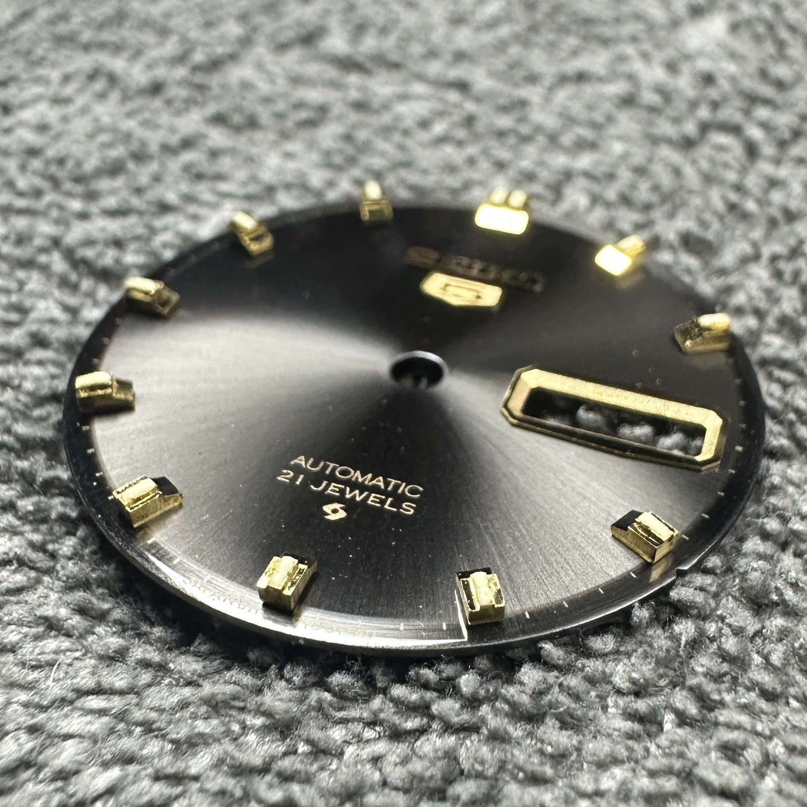 ORIGINAL NEW OLD STOCK DIAL FOR VINTAGE SEIKO 6119-7100 6119-7103 BLACK #2