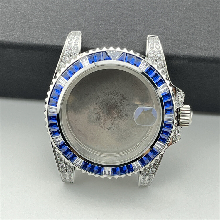 40.5mm NH35 Case Rainbow Ring and Diamonds Steel for NH35/NH36 /NH34 Movement