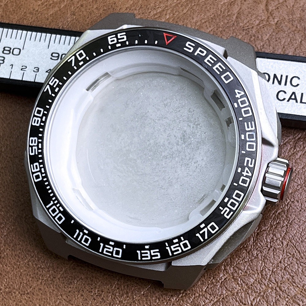 42mm Black Stainless Watch Case Mineral Glass for Vk63 Vk67 Movement Watch Parts