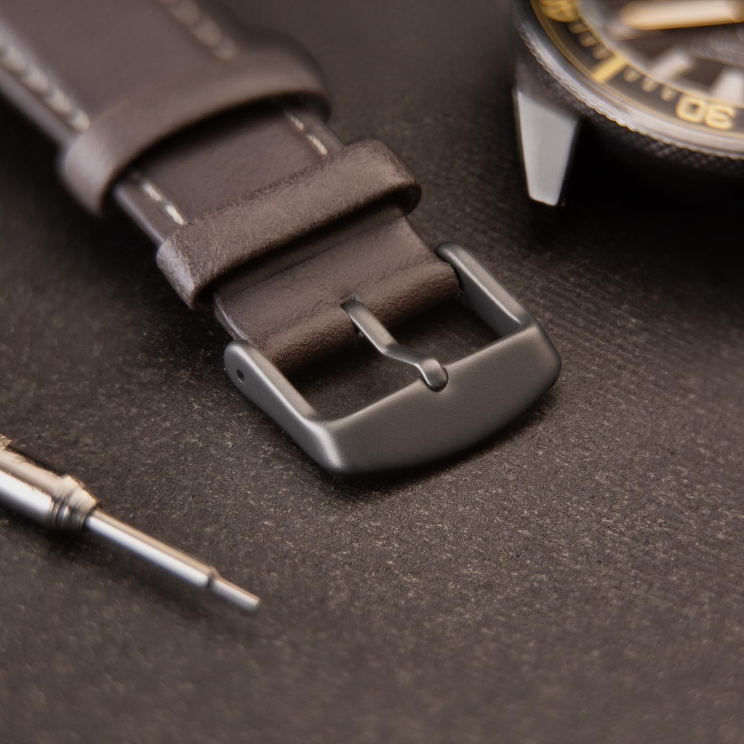 Archer Watch Straps – Stainless Steel Watch Strap Buckles 19mm Matte Gunmetal