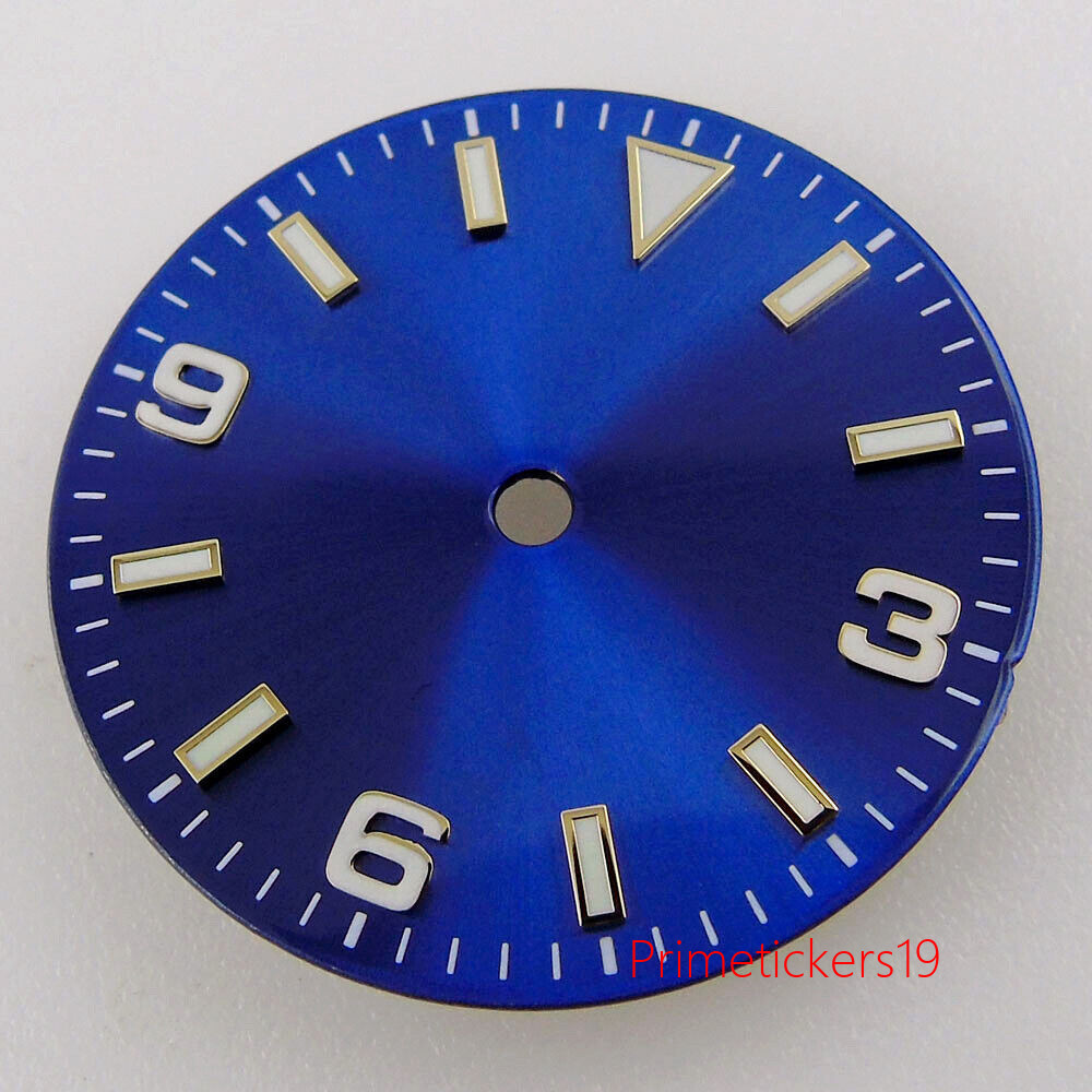 29mm Blue Watch Dial Hands Fit NH35 NH36 Miyota8215 DG2813 ETA2824 2836 Movement
