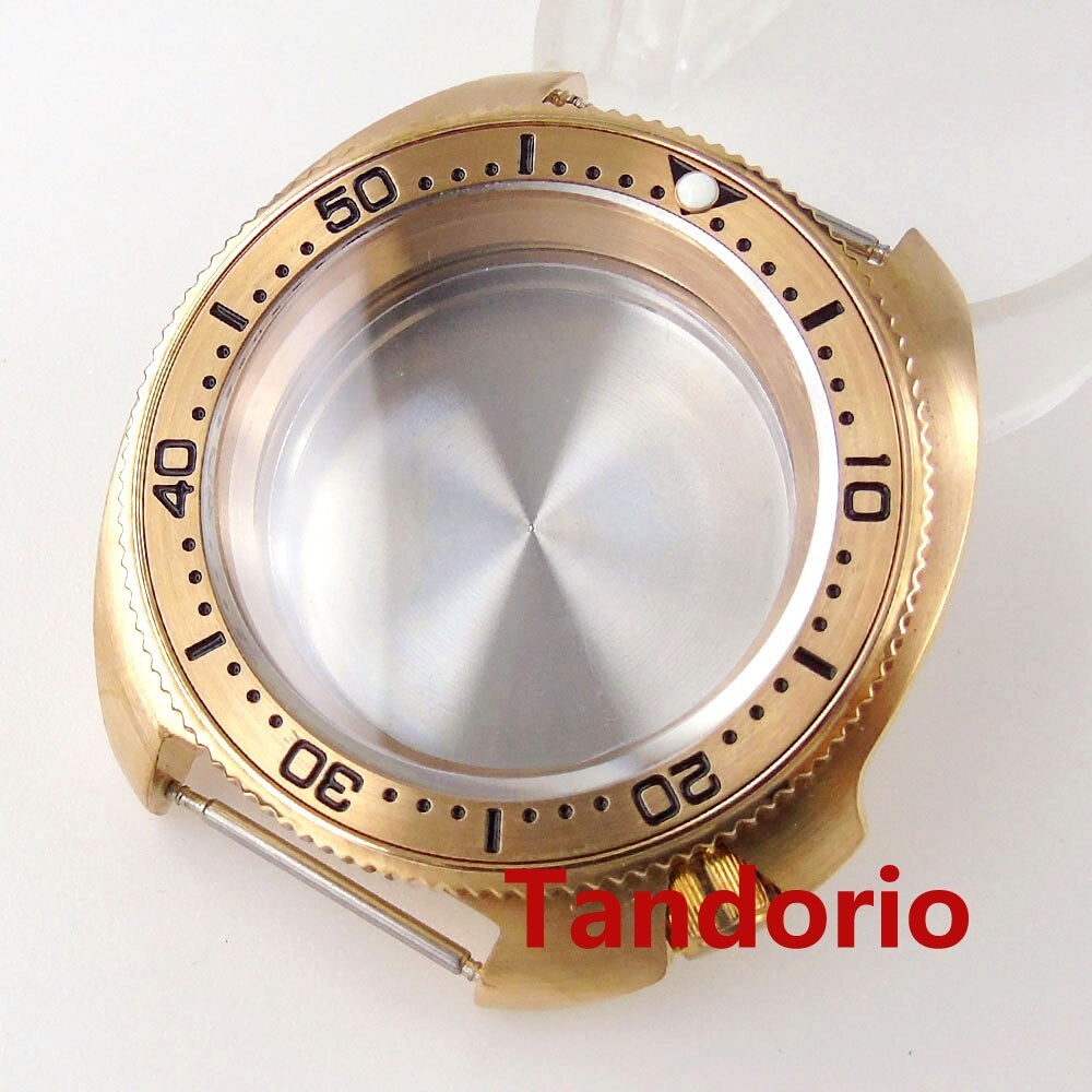 20ATM 44MM Fit NH35A NH36A Solid Bronze Watch Case Sapphire Glass Bronze Bezel