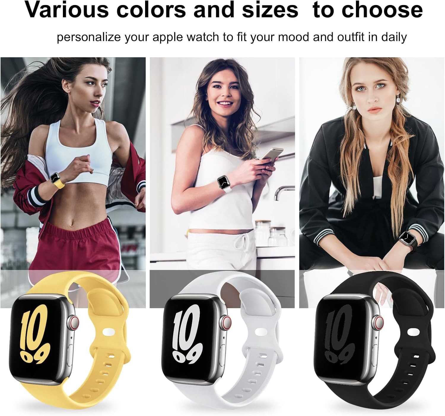 (6 Pack) Sport Bands Compatible with Apple Watch Band 38mm 40mm 41mm 42mm 44m…