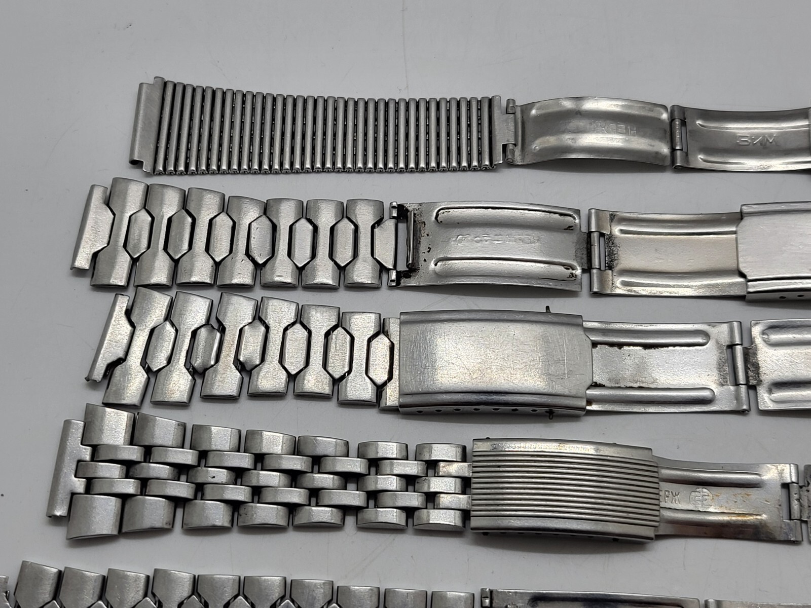 Vintage stainless steel bracelets USSR wristwatches different for spare parts