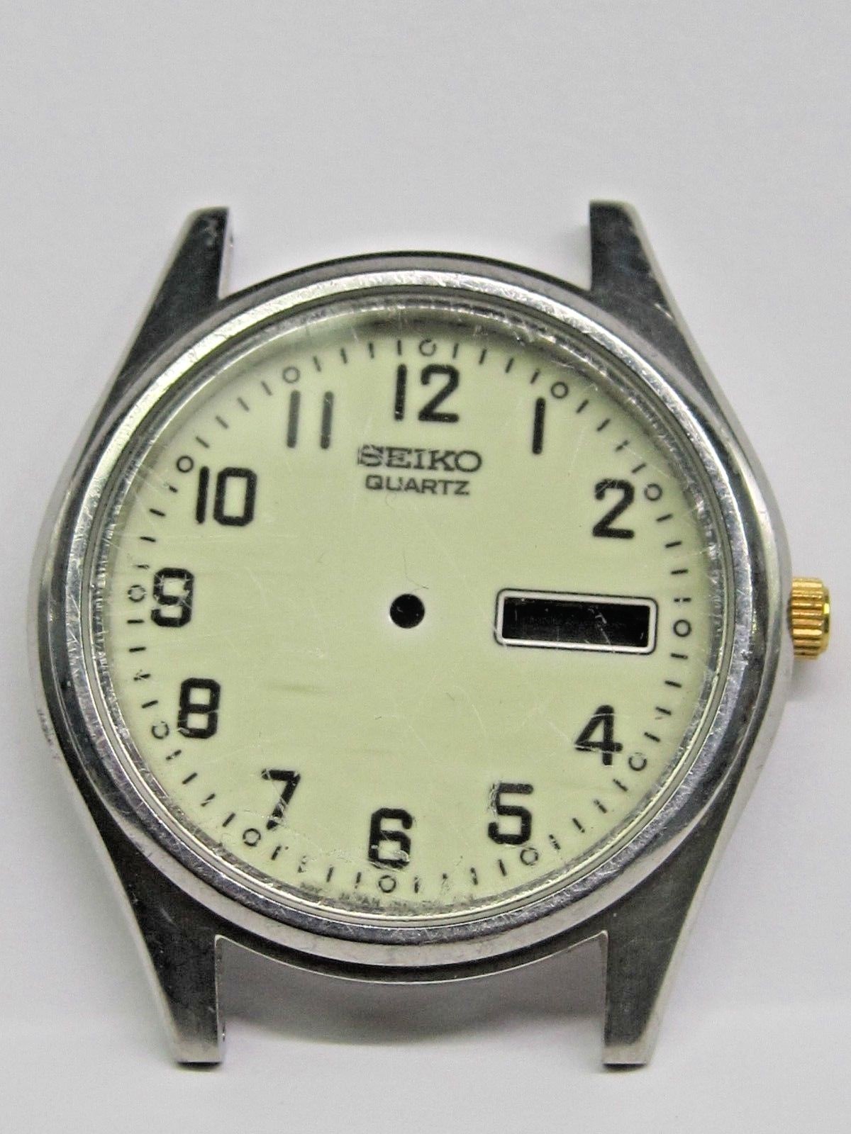 Vintage Gts Seiko Quartz Day/Date Stainless Steel Watch Case. # 7N43-9048 A4